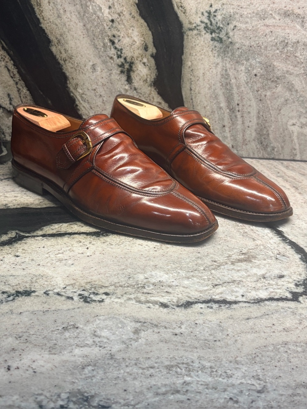 Vintage A.Testoni Wilkes Bashford Brown Monk Strap Shoes Men’s 10 Italy